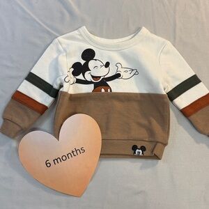 Disney Mickey Mouse Kids Sweatshirt - White, Brown, and Black